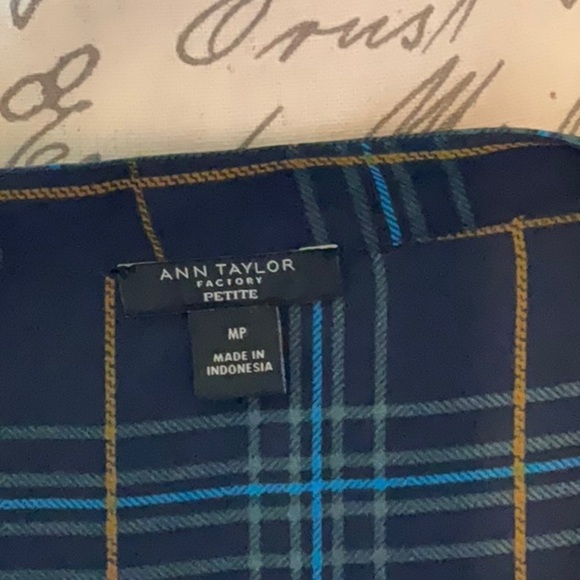 Ann Taylor Blue Plaid Top - Picture 5 of 5